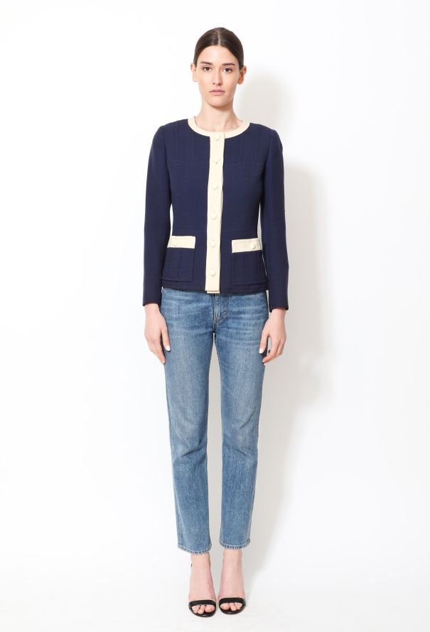 Jean Patou '60s Bicolor Tailored Piqué Jacket - 1