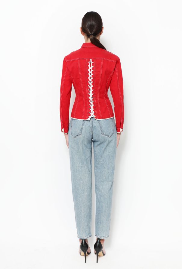 Jean Paul Gaultier '80s Denim Lace-up Jacket - 4