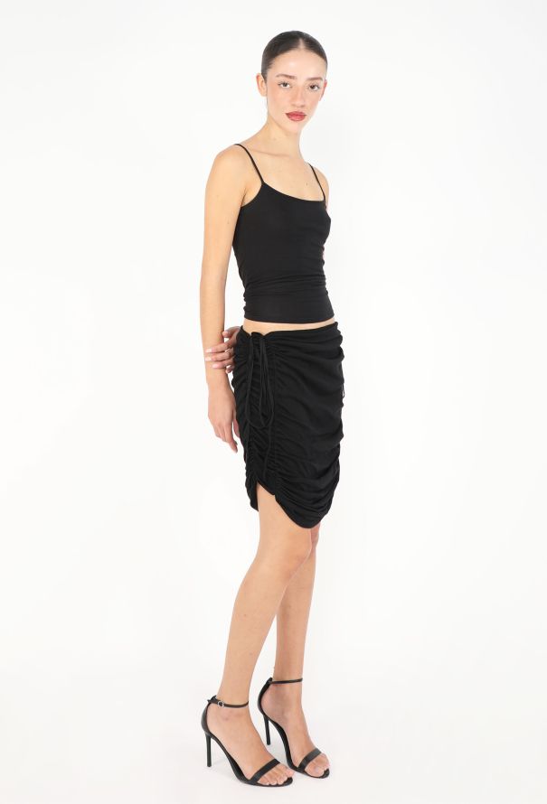 Gucci F/W 1999 Ruched Silk Drawstring Skirt - 5