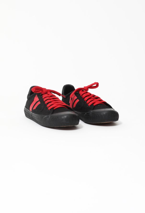 Céline S/S 2017 Canvas Sneakers with Leather Trim - 3