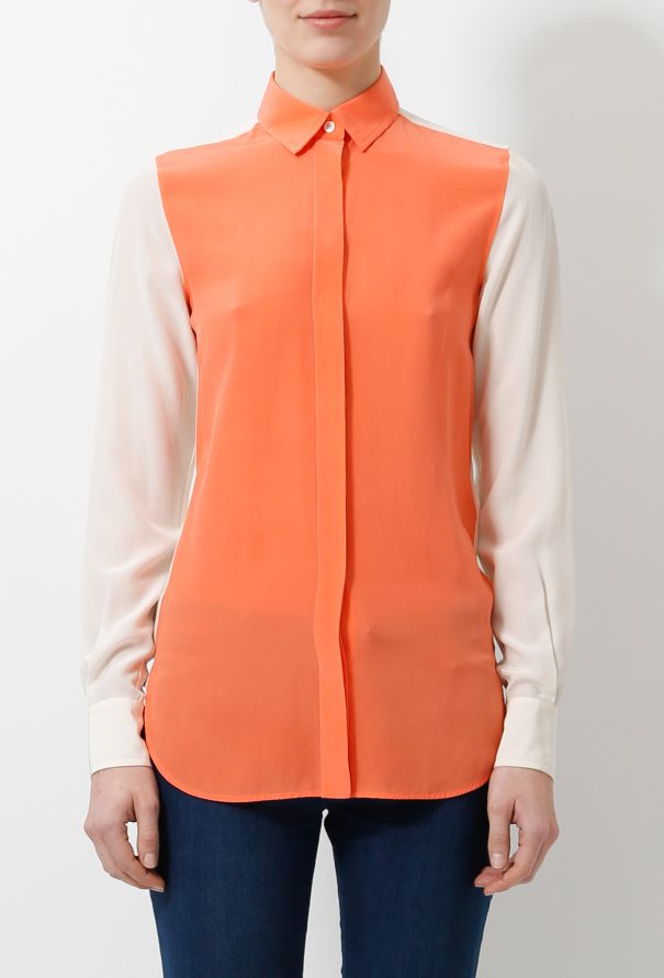 Céline Bicolor Silk Blouse - 4