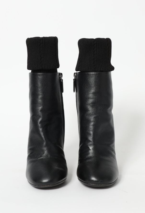 Chanel Leather 'CC' Sock Boots - 3