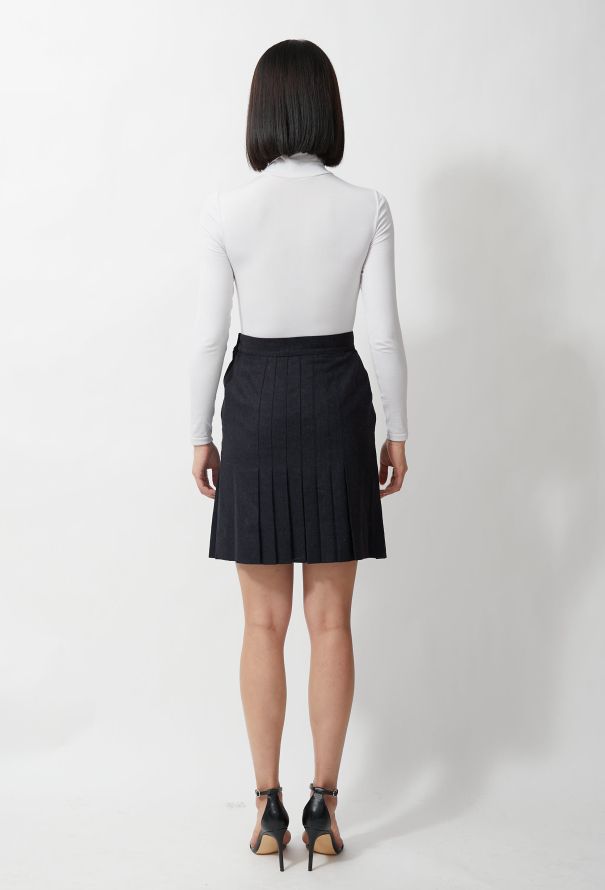 Chanel Vintage Black Pleated Skirt - 4