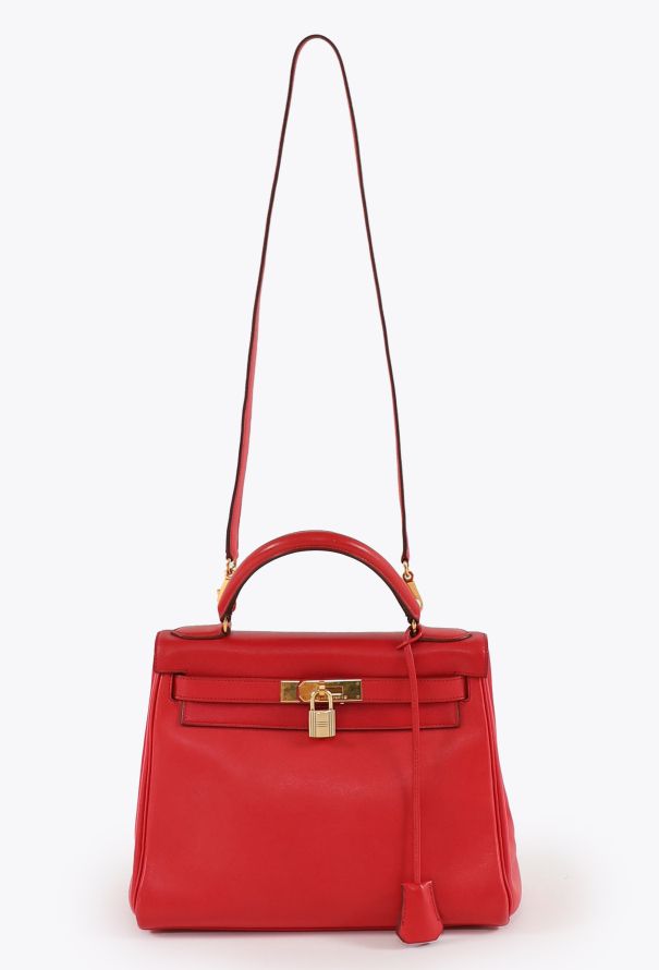 Hermès Vintage Rouge Vif  Gulliver Kelly Retourné 28 - 2