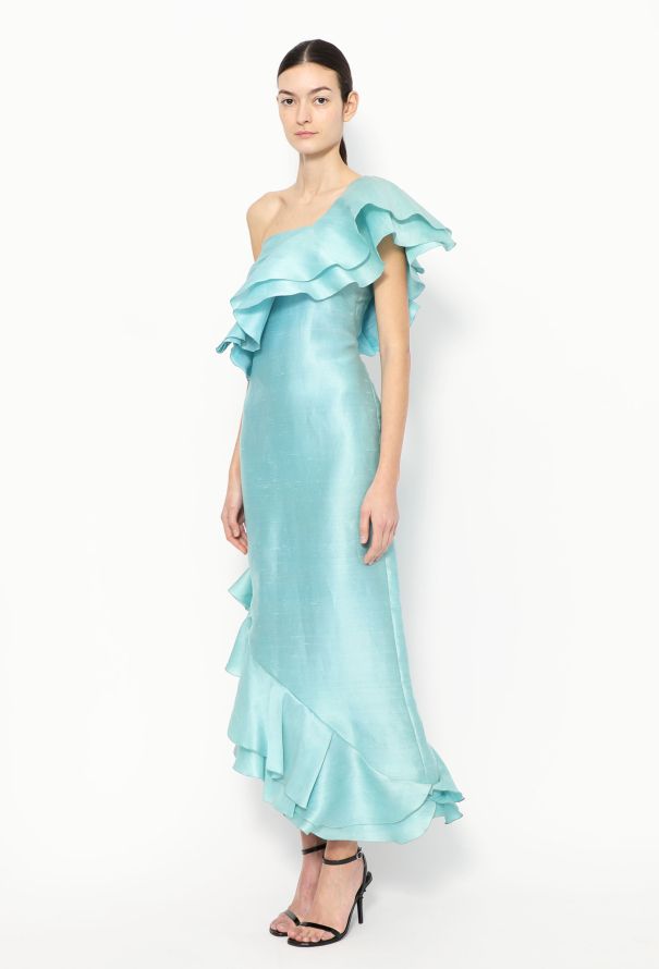 Azzaro Vintage One-Shoulder Ruffled Dress - 3