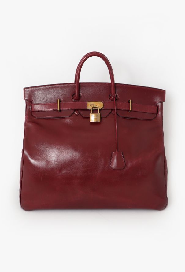 Hermès '80s Rouge H Box Haut à Courroies 50 - 2