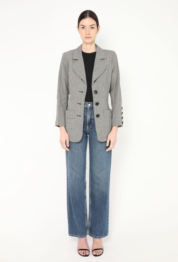 Saint Laurent 1990 Tailored Herringbone Blazer - 3