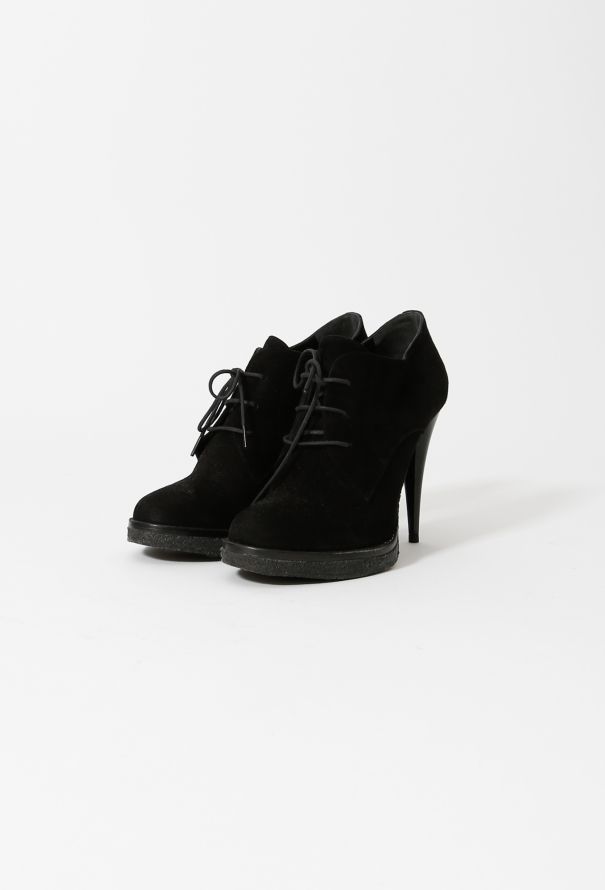 Balenciaga Lace-Up Suede Booties - 3