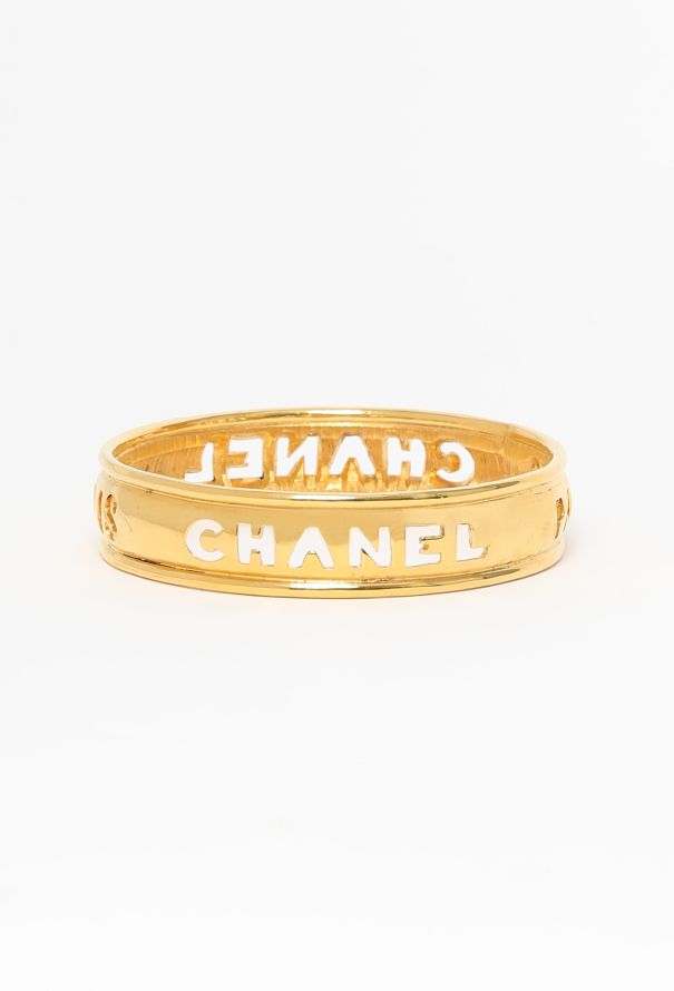 Chanel Vintage Cut-Out Logo Bangle - 1