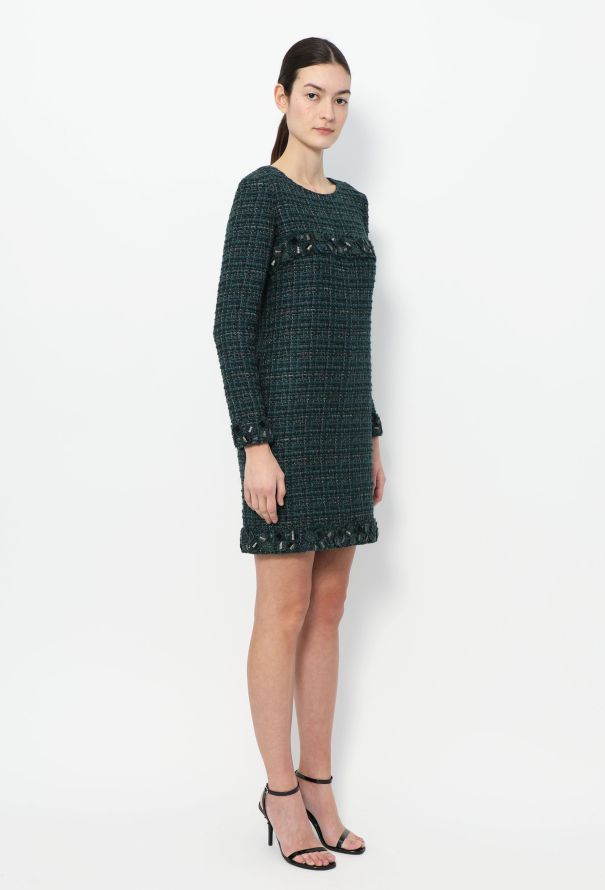 Chanel F/W 2012 Embroidered Tweed Dress - 4