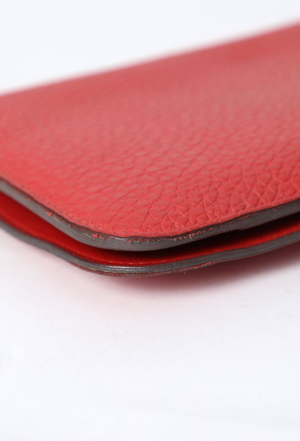 Hermès Red Taurillon Clémence Dogon GM Wallet - 7