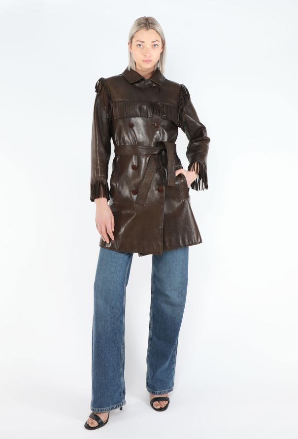 Saint Laurent COLLECTOR 1968 Haute Couture Leather Fringe Coat - 5