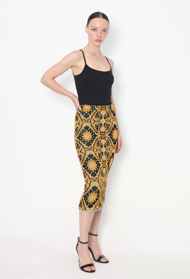 Graphic Intarsia Knit Skirt - 3