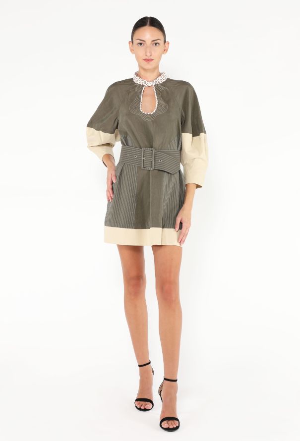 Chloé S/S 2021 Top Stitch Belted Minidress - 3
