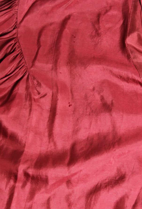 Comme des Garçons RARE 1988 Burgundy Pom Pom Silk Blouse - 6