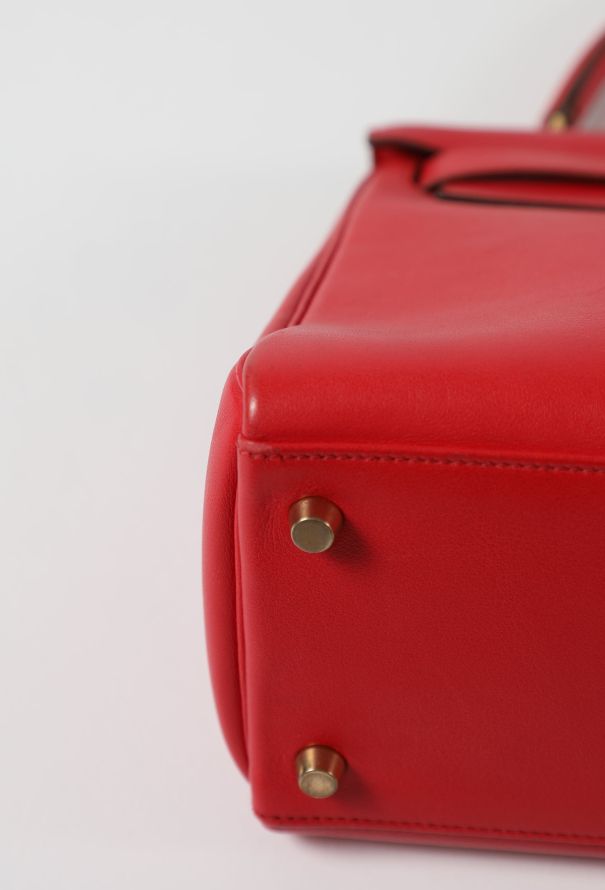 Hermès Vintage Rouge Vif  Gulliver Kelly Retourné 28 - 10