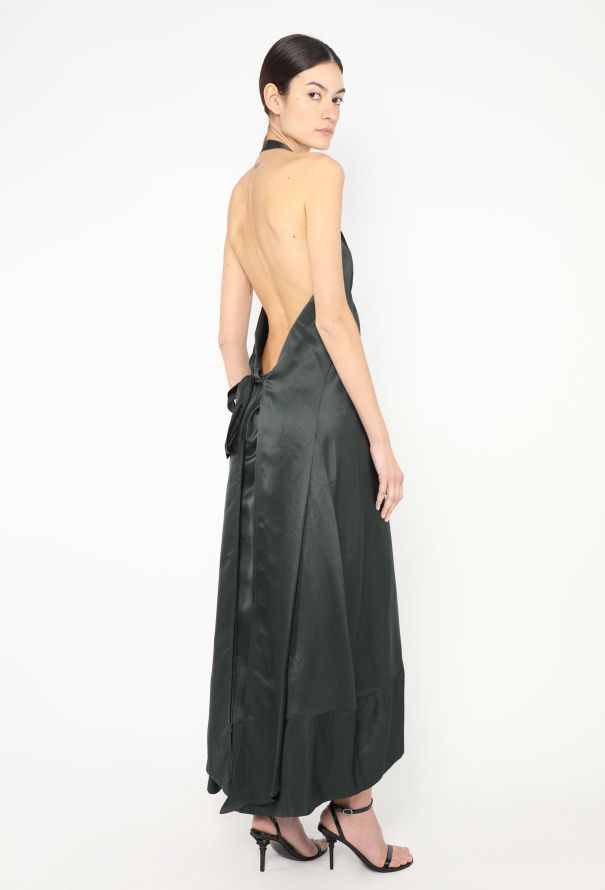 Dries Van Noten Asymmetrical Silk Halter Gown - 2