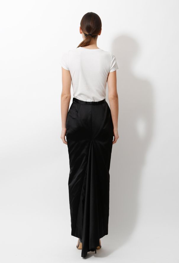 80s Vicky Tiel Silk Tailed Skirt - 4