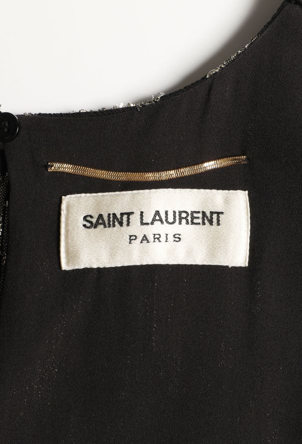 Saint Laurent 2015 Lamé Chiffon Dress - 5