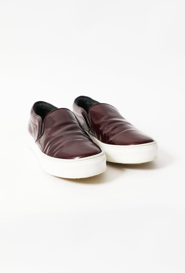 Céline Burgundy Patent Slip-On Sneakers - 3