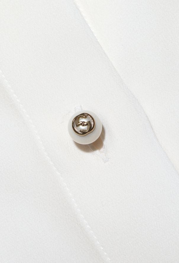 Gucci Pearl Button Lavallière Blouse - 7