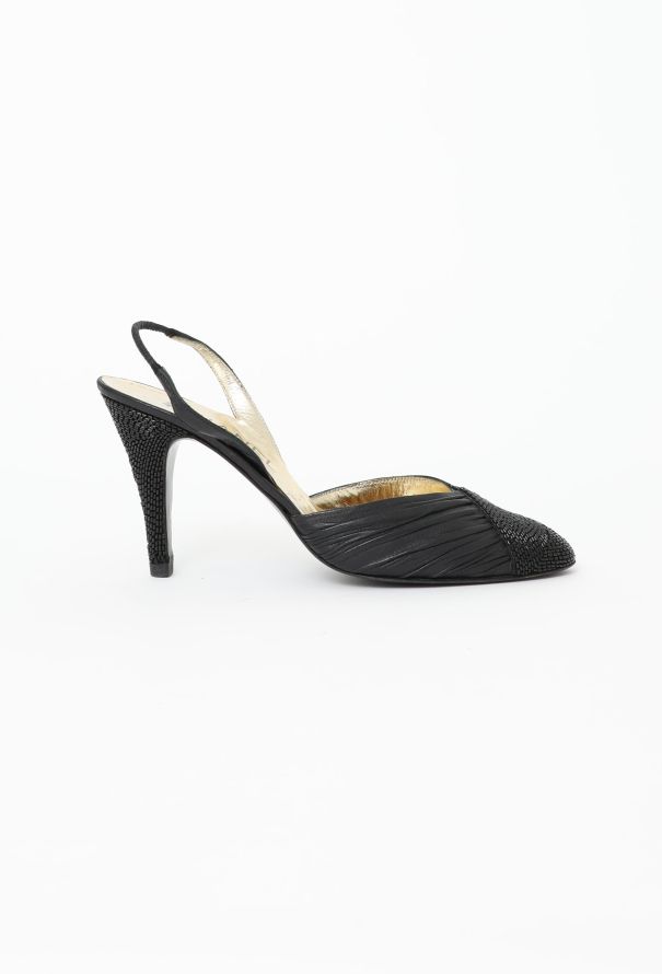 Chanel '80s Couture Embellished Slingbacks - 1