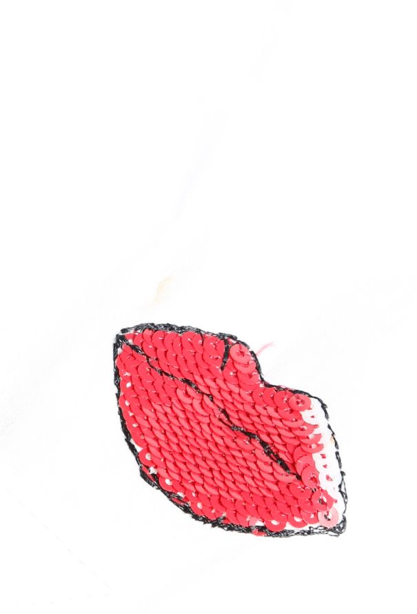 Valentino 2020 Cotton Lip Appliqué Blouse - 5