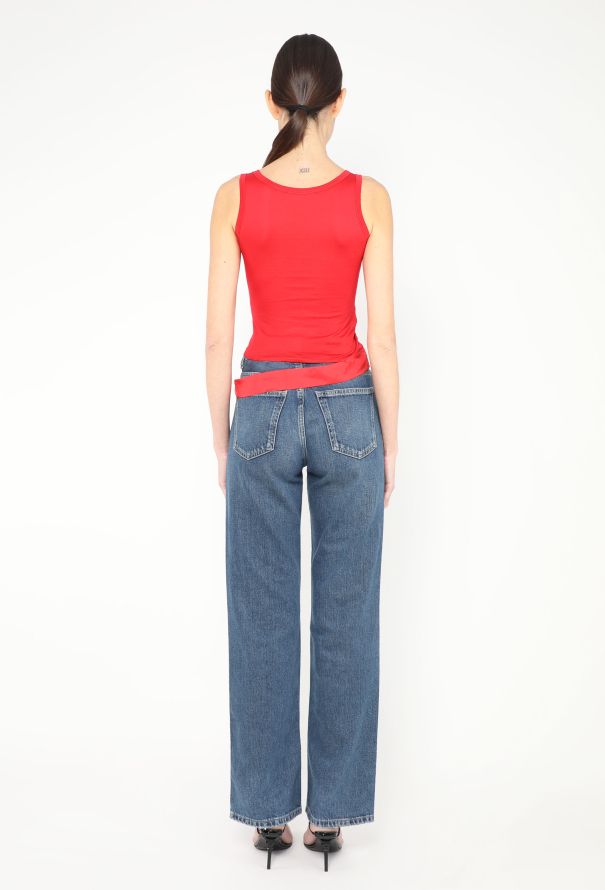 Helmut Lang Rare S/S 1997 Asymmetrical Belted Tank - 4