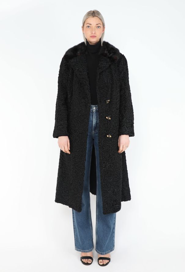 1950s Astrakhan & Mink Fur Coat - 1