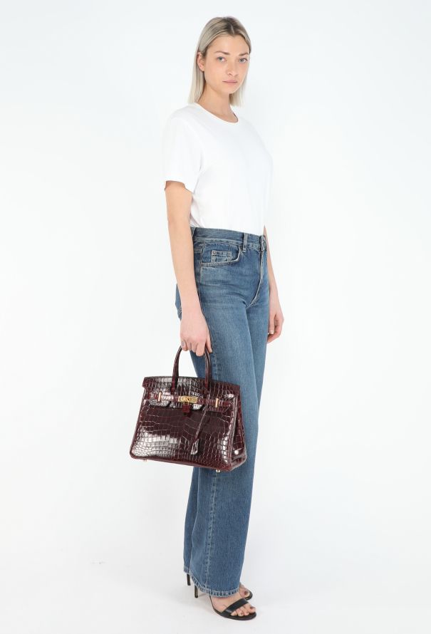 Hermès Exquisite Shiny Bordeaux Niloticus Birkin 30 - 6