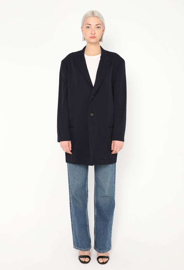 Yohji Yamamoto 1994 Navy Oversized Blazer - 4