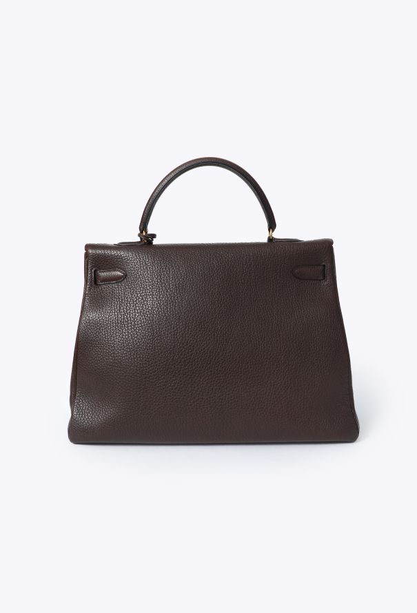 Hermès Vintage Marron Togo Kelly Retourné 35 - 8