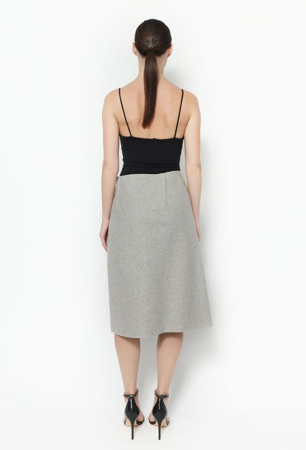 Céline Asymmetrical Wool Wrap Skirt - 3