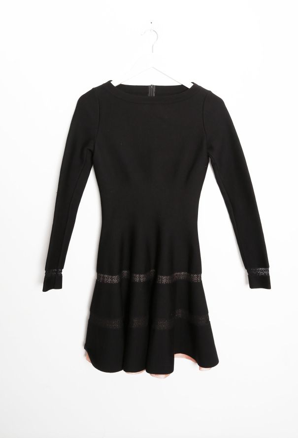 Alaïa Crochet Cut-Out Flared Skater Dress - 5