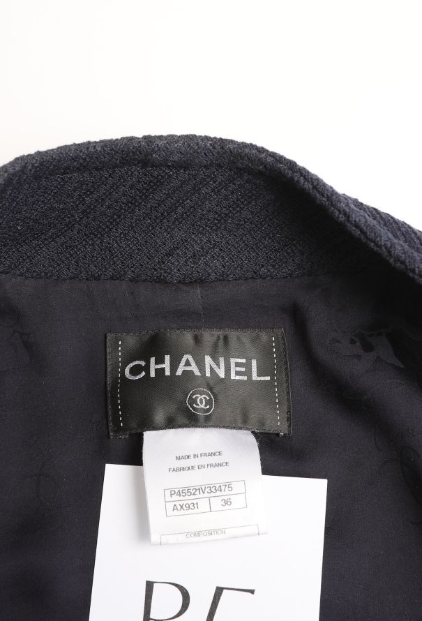 Chanel Asymmetrical Ribbed 'CC' Jacket - 6