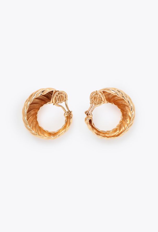 Vintage Fine Jewelry 18k Yellow Gold Twisted Clip On Earrings - 5