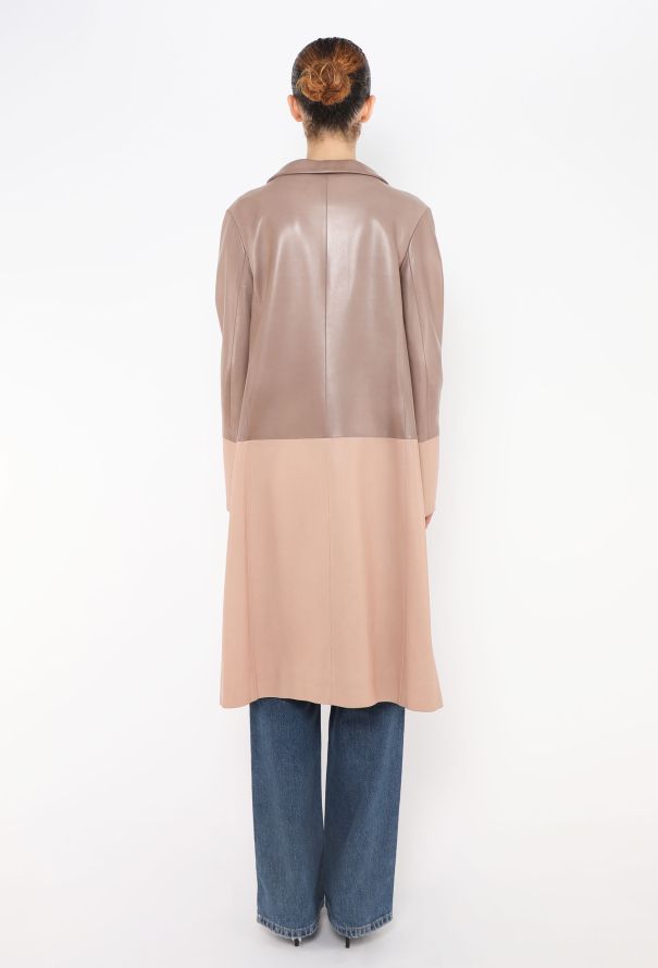 Dior 2015 Raf Simons Tonal Leather Coat - 5