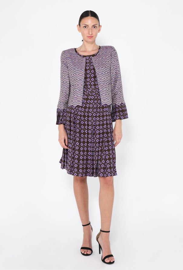 Chanel Tweed & Silk Clover Printed Ensemble, 2001 - 4