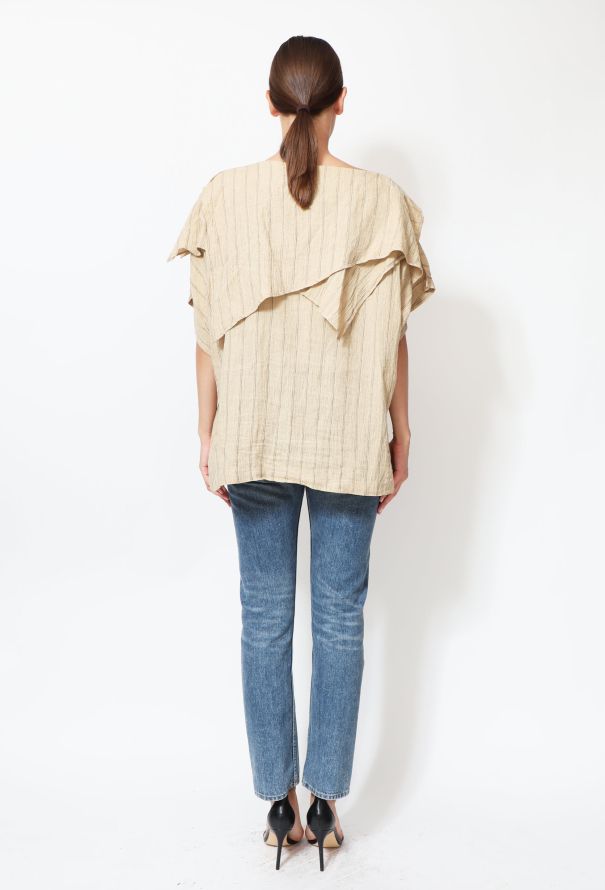 Issey Miyake Vintage Draped Linen Top - 3
