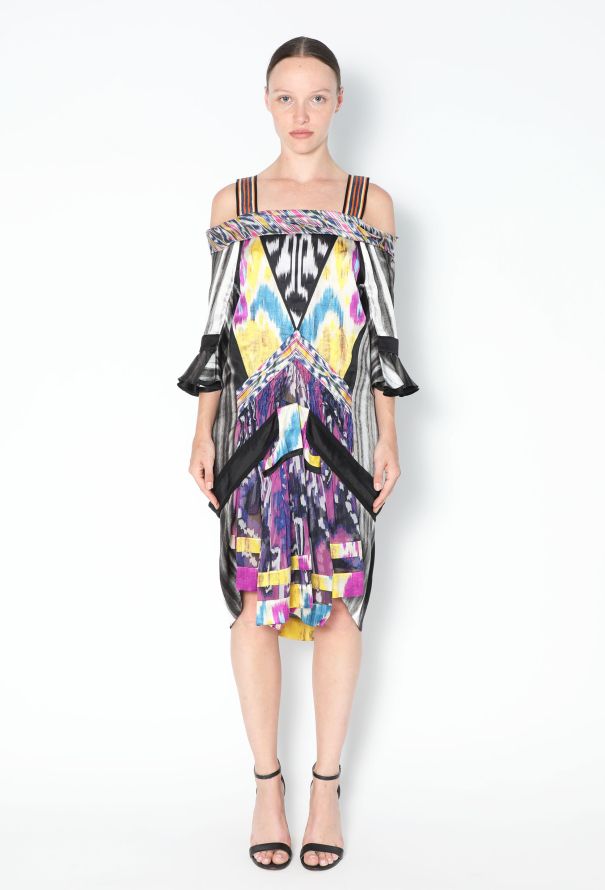 Balenciaga Off-Shoulder Ikat Dress – F/W 2007 - 1