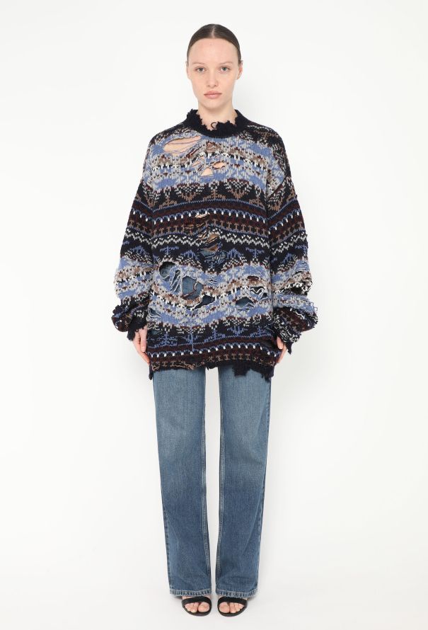 Balenciaga F/W 2021 Distressed Knit Sweater - 3