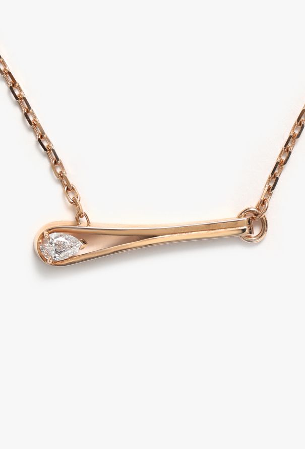 Repossi 18k Rose Gold & Diamond Serti Inversé Necklace - 3