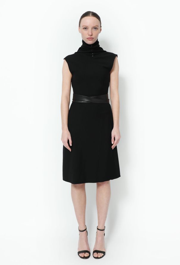 Alaïa Belted Turtleneck Knit Dress - 2