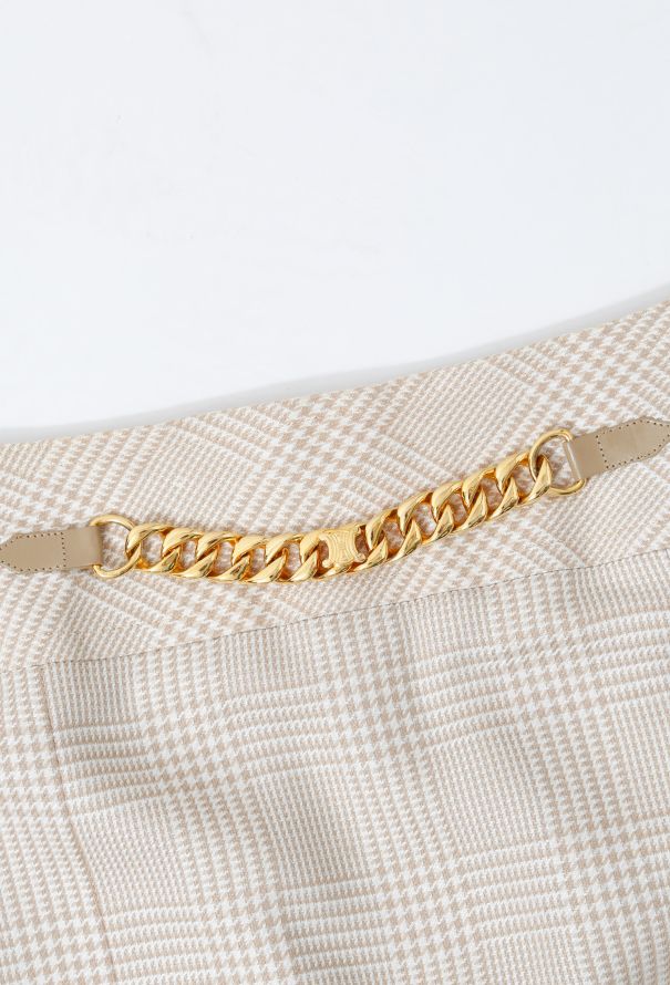 Céline Vintage Houndstooth Chainlink Skirt - 6