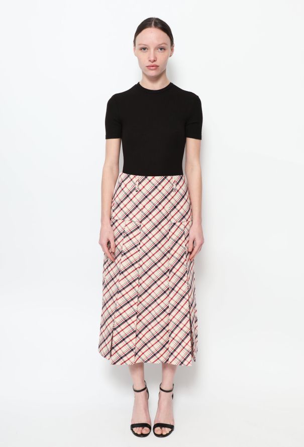 Prada Resort 2020 Plaid Pleated Skirt - 1