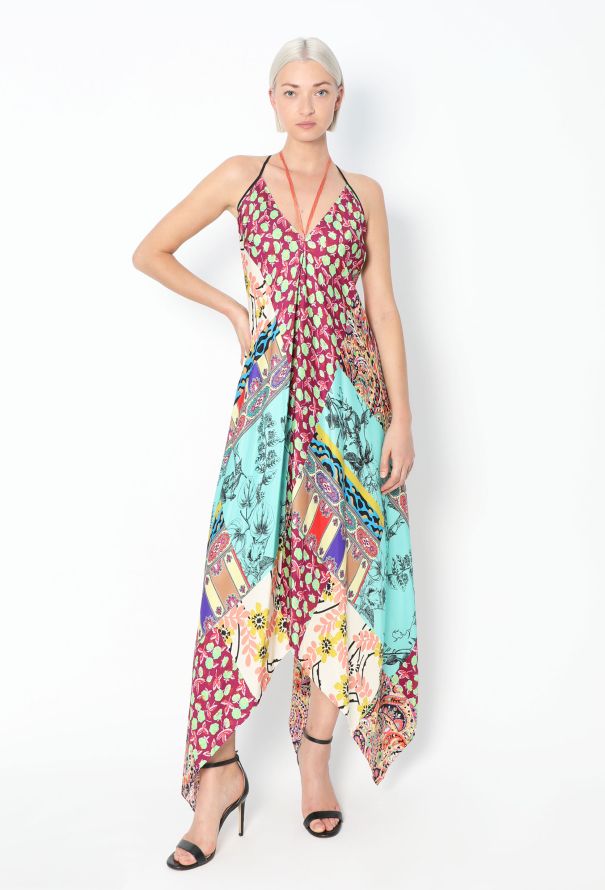 Etro Patchwork Silk Halter Dress - 3