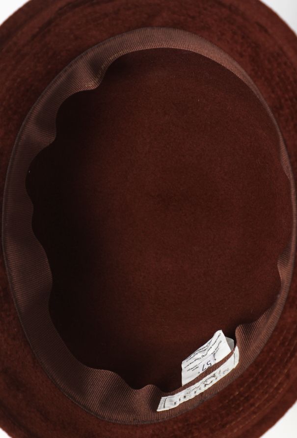 Hermès Burgundy Felted Cloche Hat - 6