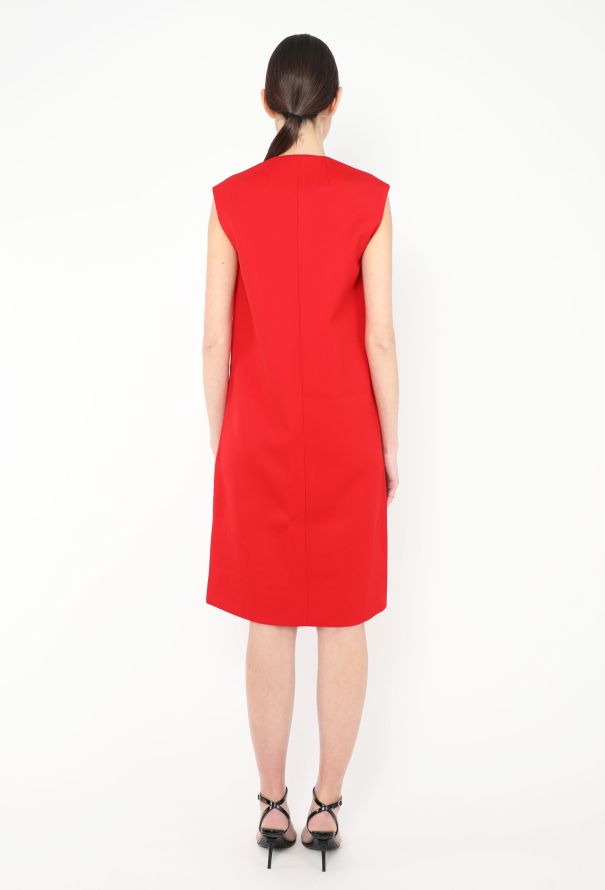 Céline Plunging Twill Shift Dress - 4