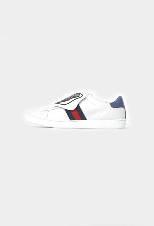 Gucci Embellished Ace Cat Sneakers - 7