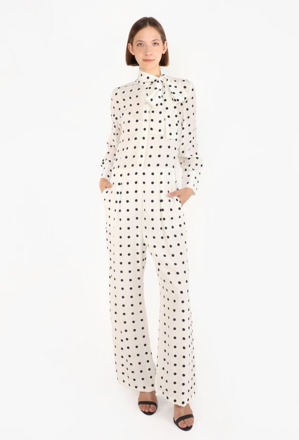 Valentino Polka Dot Lavallière Jumpsuit, 2023 - 1